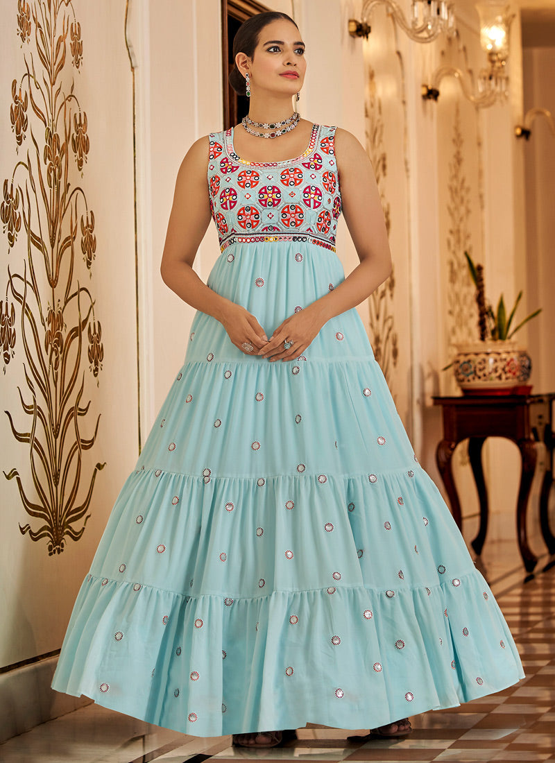 Blue indo hotsell western gown