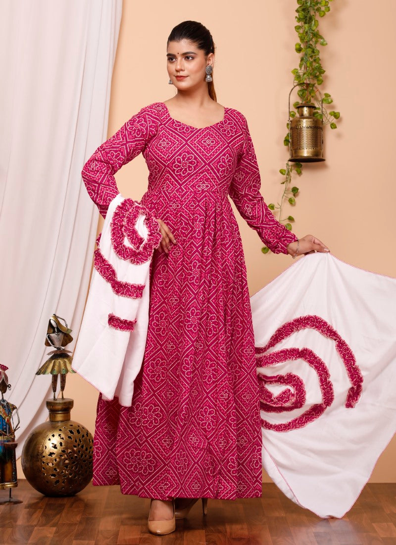 Magenta Muslin Long Kurti