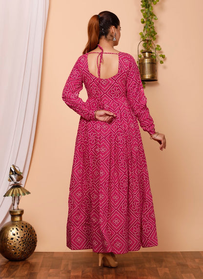 Magenta Muslin Long Kurti-2