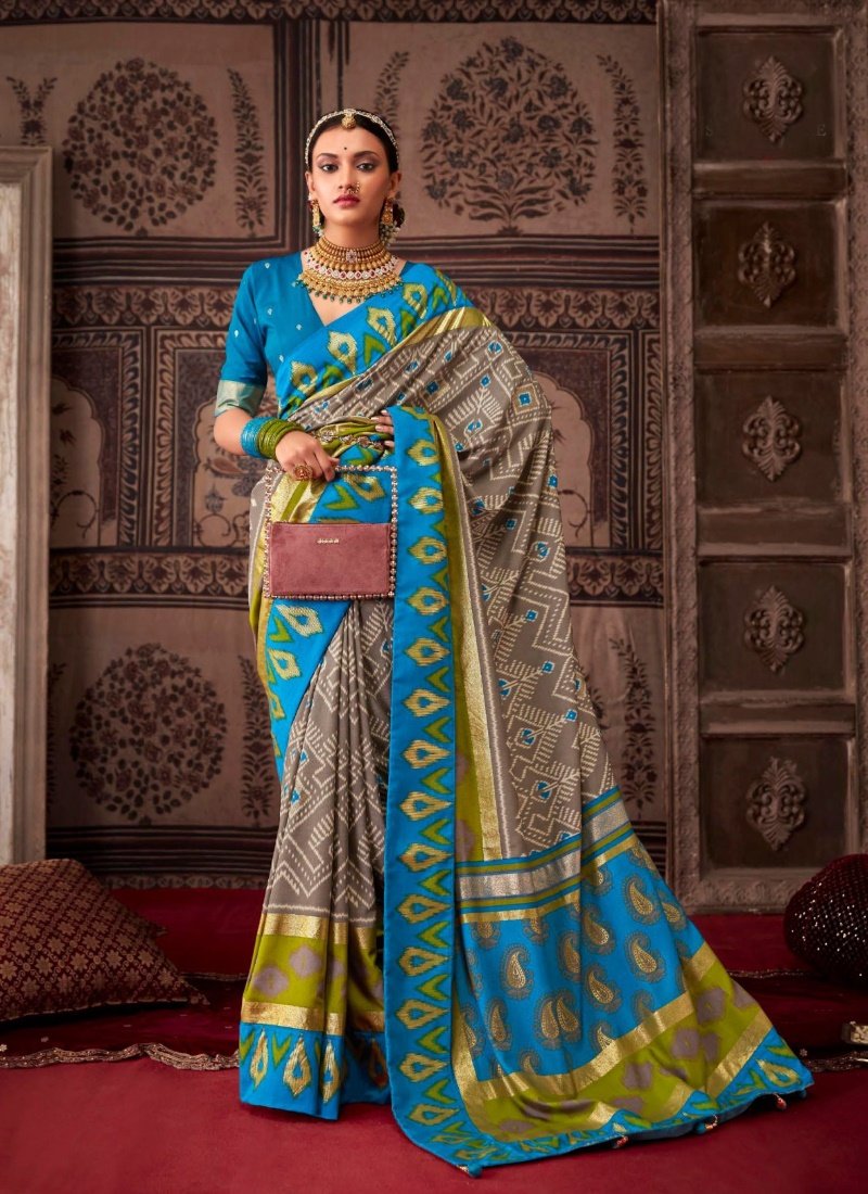 Blue Tusser Silk Saree