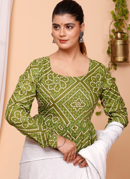 Pista Green Muslin Long Kurti-2