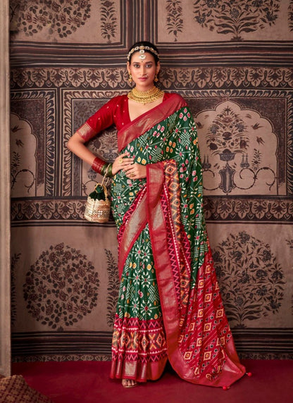 Green Tusser Silk Saree