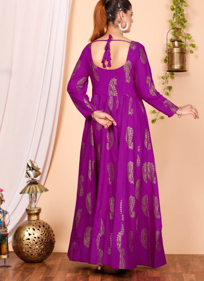 Purple Muslin Long Kurti-2