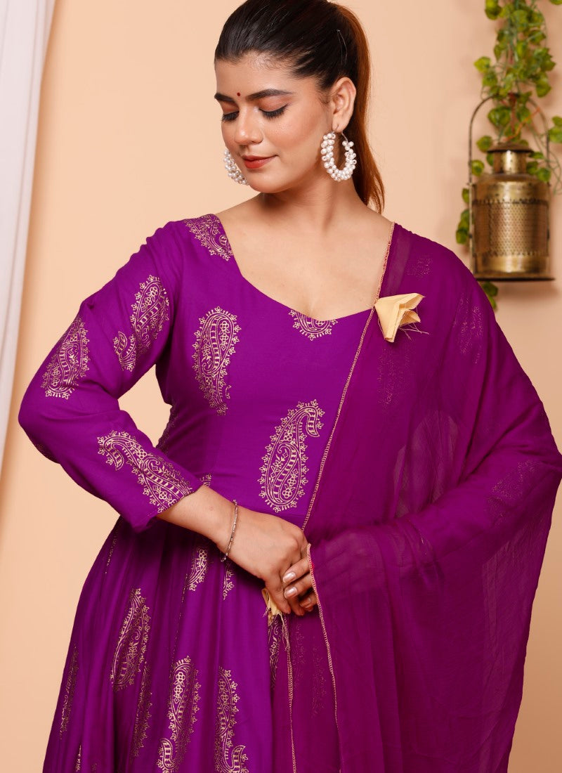 Purple Muslin Long Kurti-2