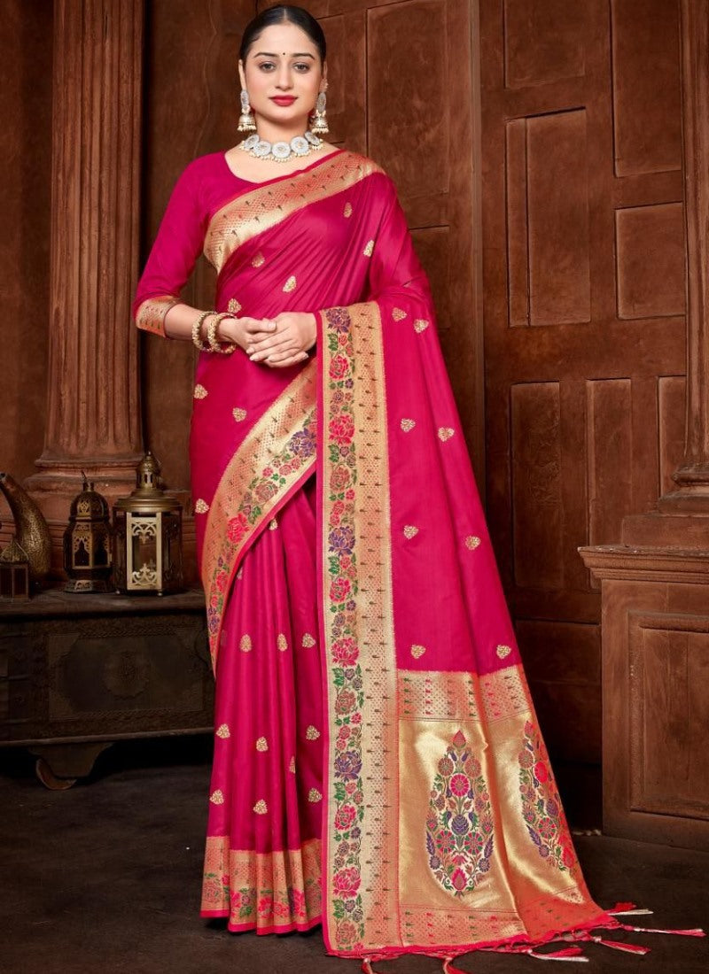 Red Pure Banarasi Silk Saree