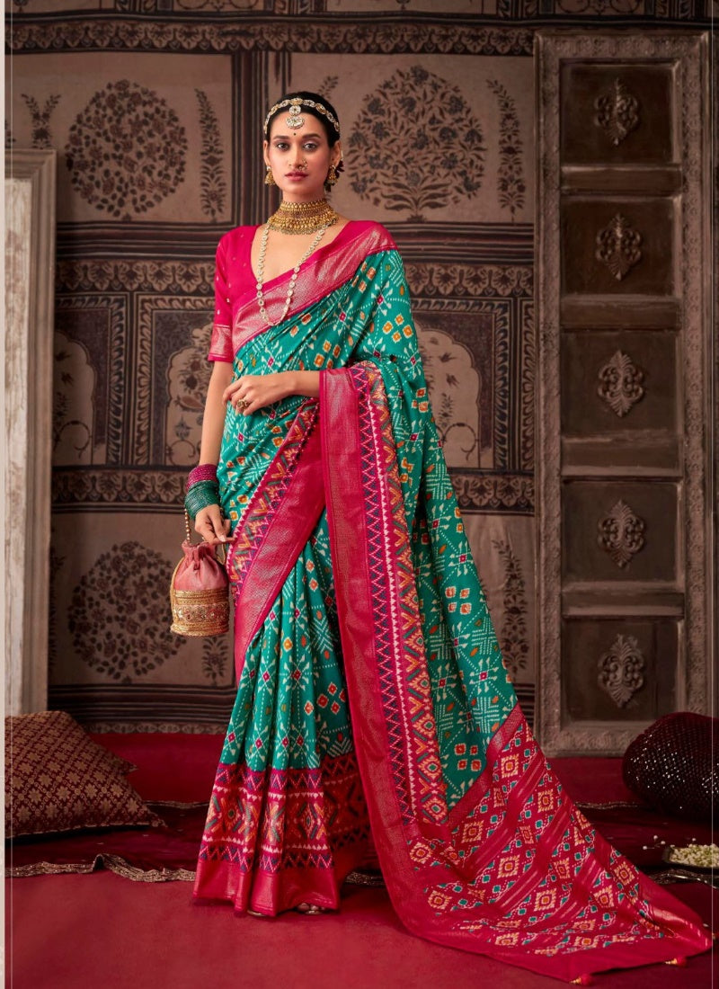 Green Tusser Silk Saree