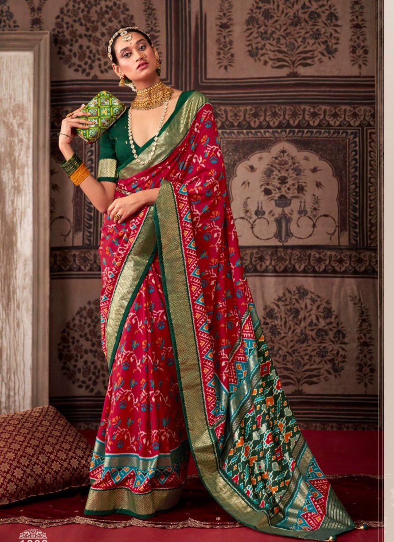 Red Tusser Silk Saree