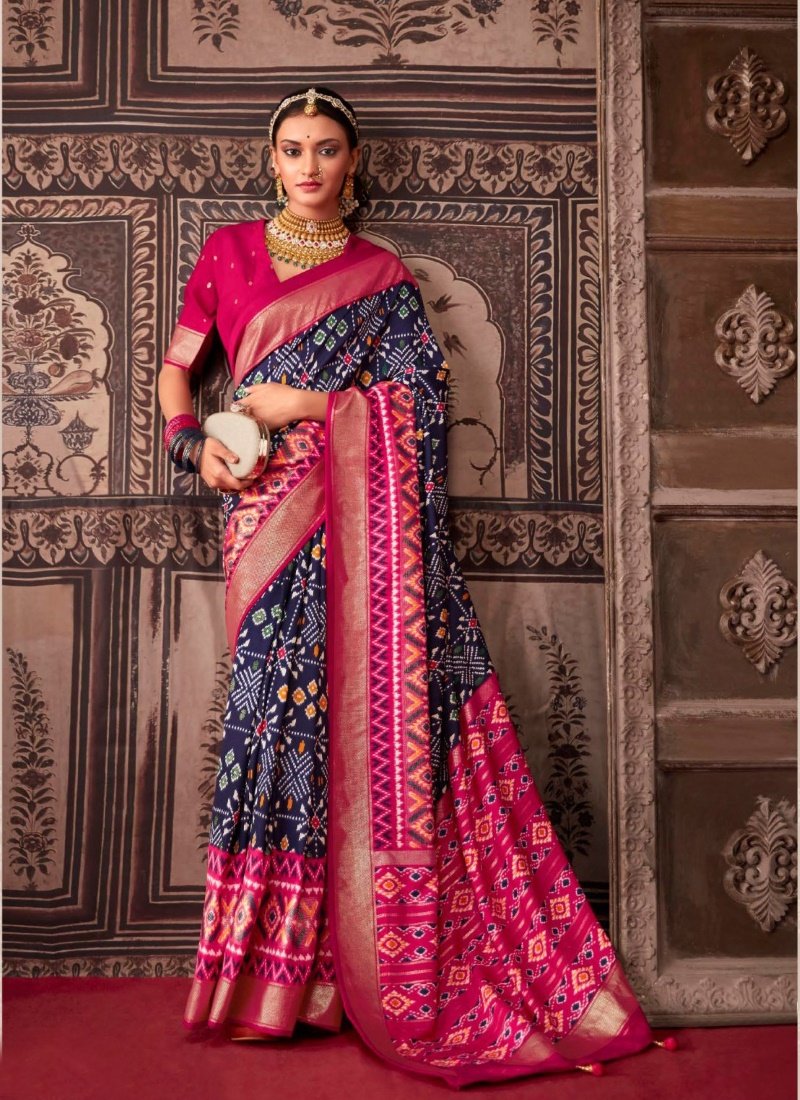 Blue Tusser Silk Saree