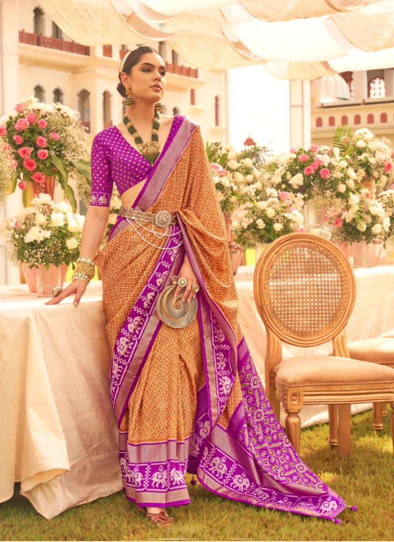 Orange Silk Patola Saree