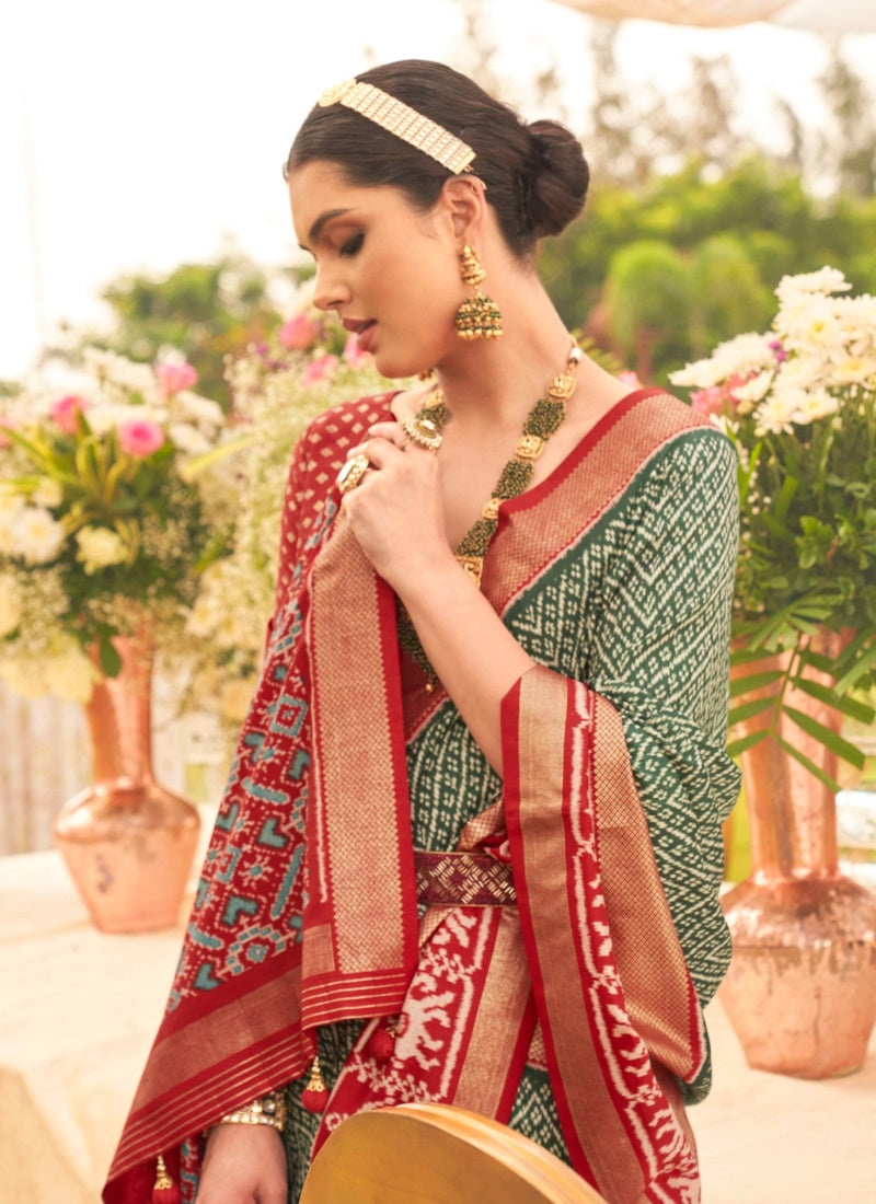 Green Silk Patola Saree-2