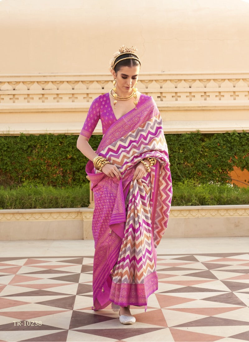 Pink Pure Silk Saree