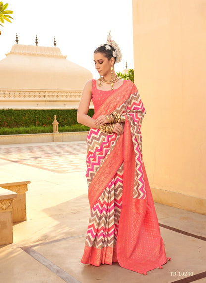 Orange Pure Silk Saree