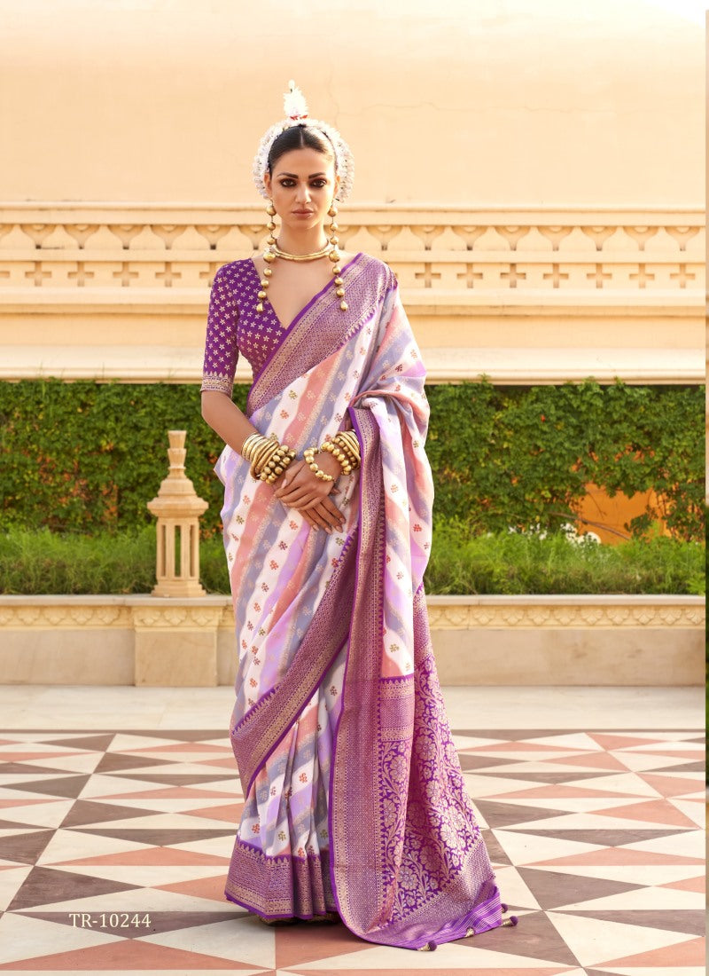 Purple Pure Silk Saree