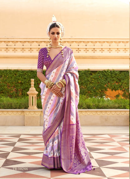 Purple Pure Silk Saree