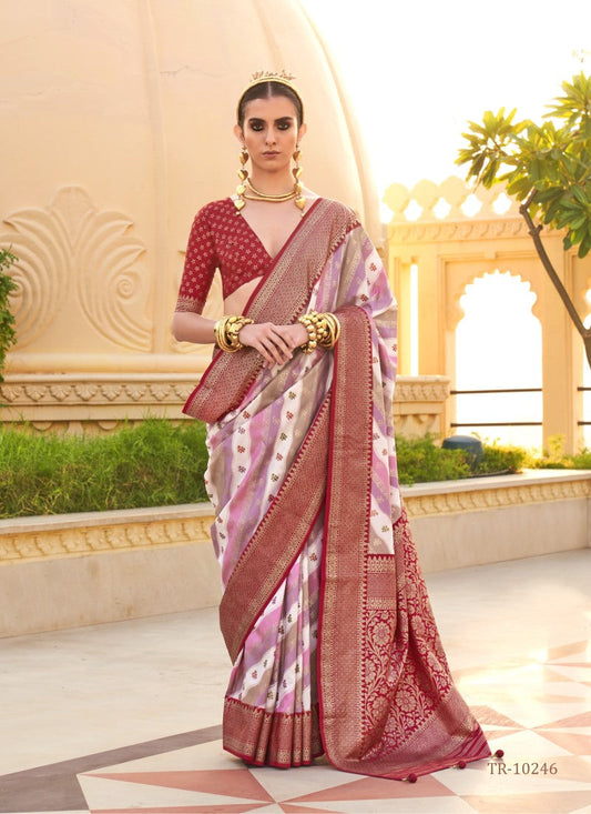 Maroon Pure Silk Saree