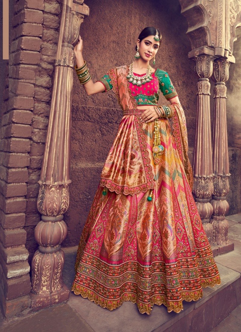 Magenta Banarasi Silk Wedding Lehenga Choli