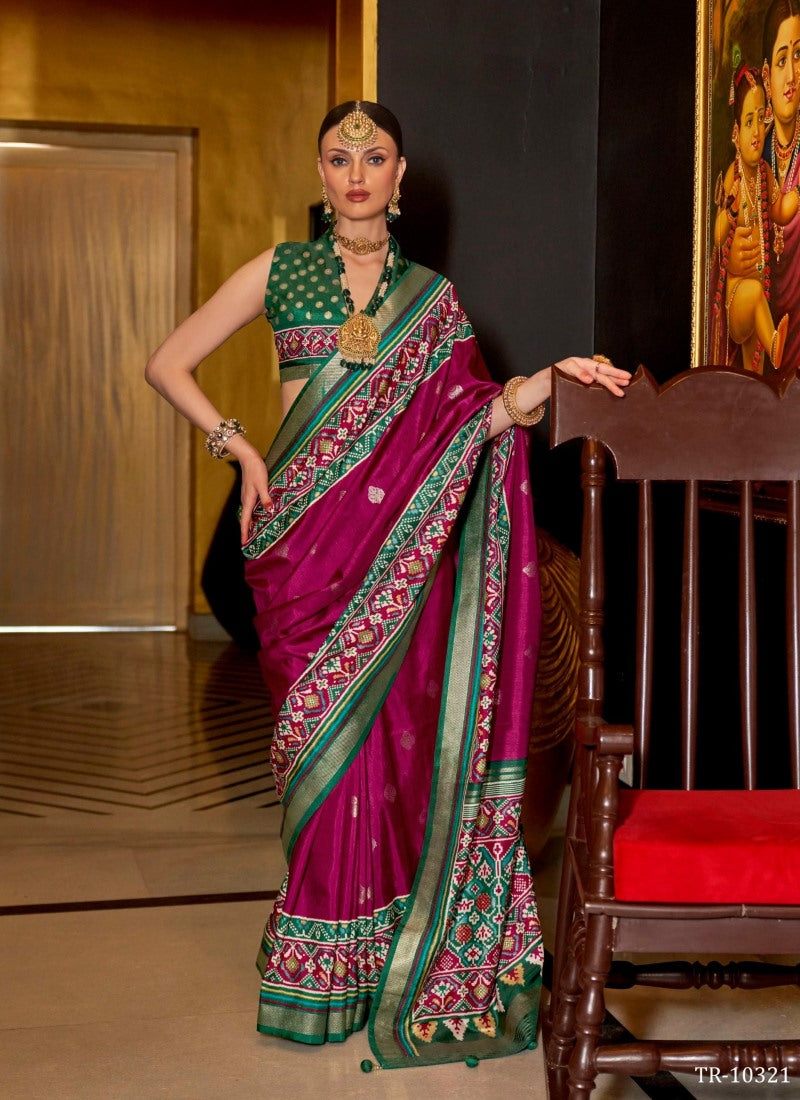 Maroon Silk Patola Saree