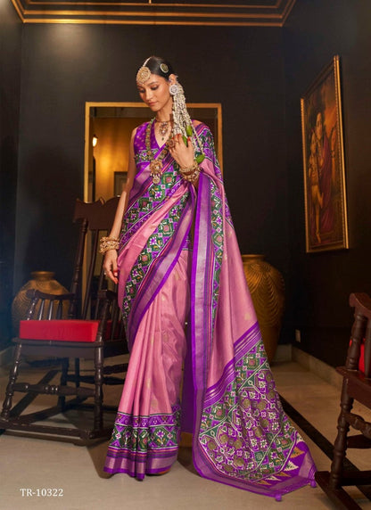 Pink Silk Patola Saree