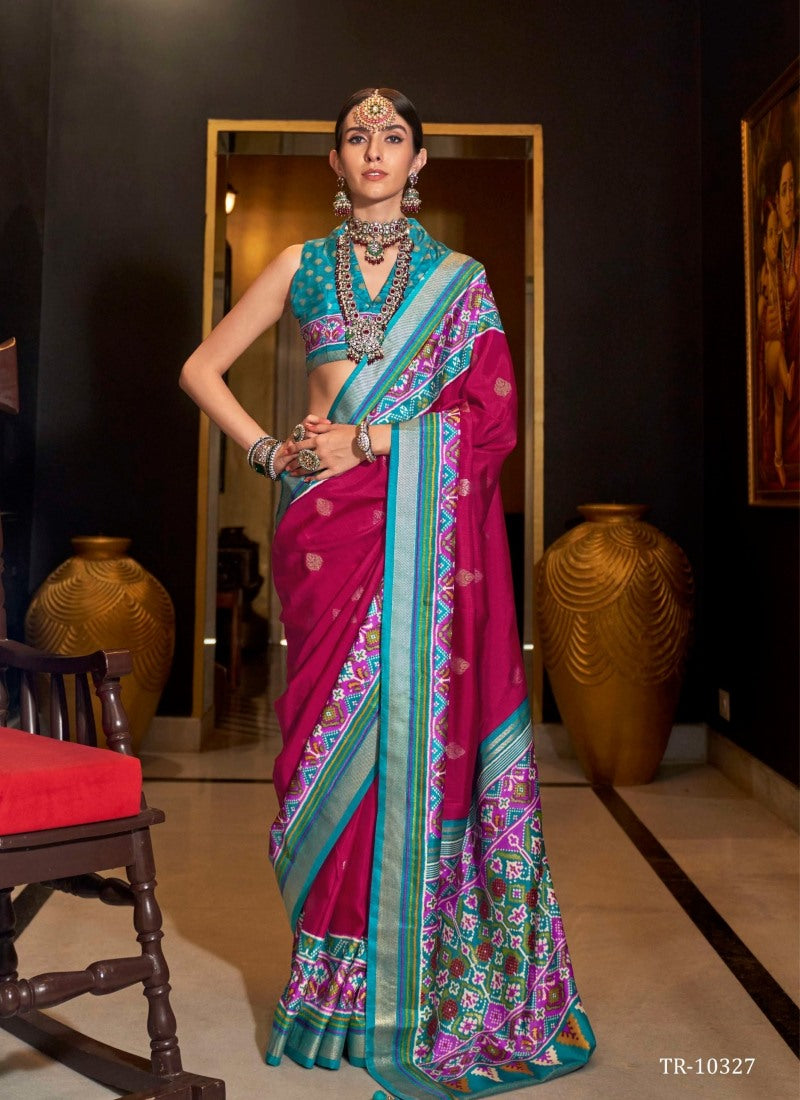 Maroon Silk Patola Saree