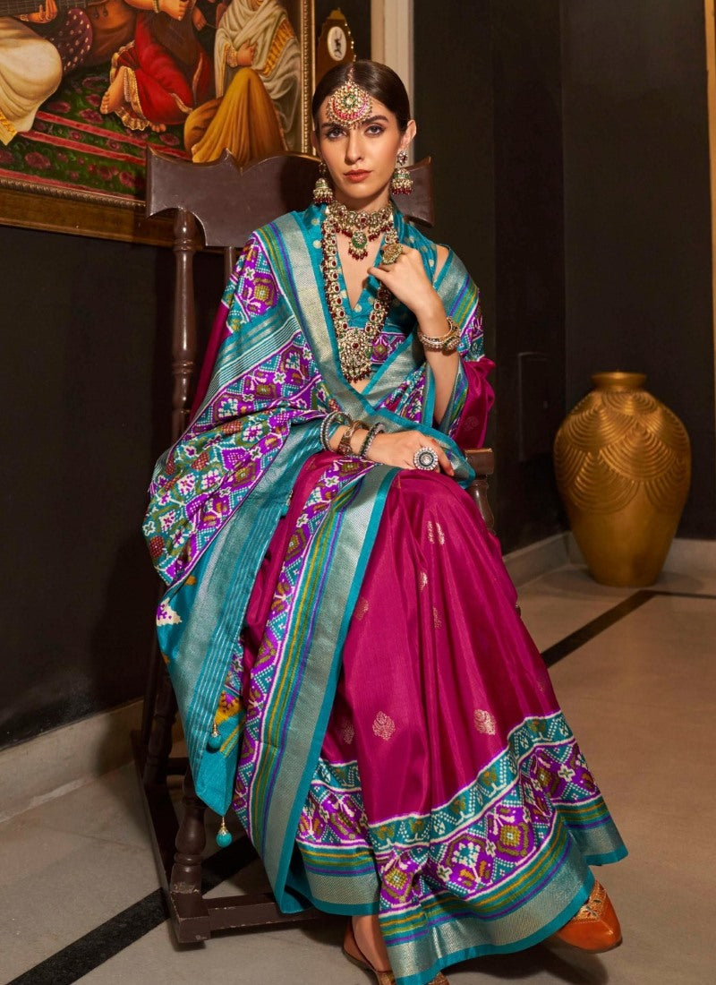 Maroon Silk Patola Saree