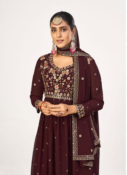 Purple Georgette Palazzo Salwar Suit-2