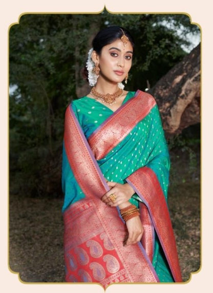 Green Banarasi Silk Saree