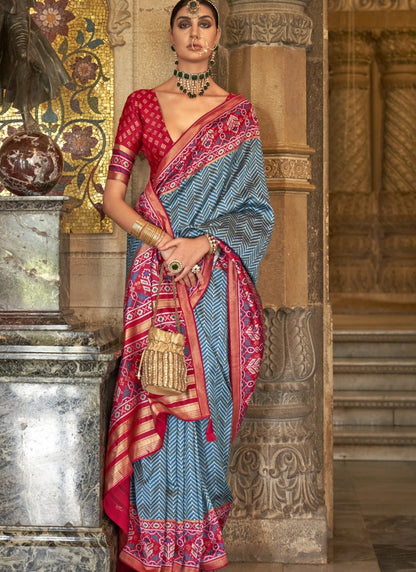 Blue Banarasi Silk Saree