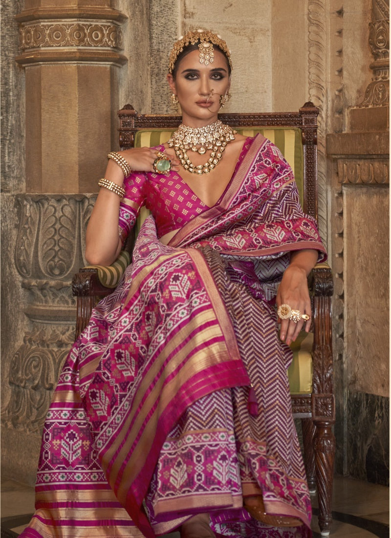 Purple Banarasi Silk Saree-2