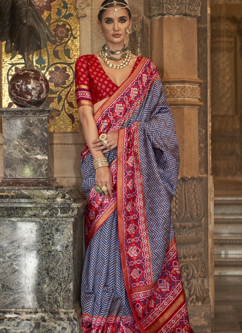 Blue Banarasi Silk Saree