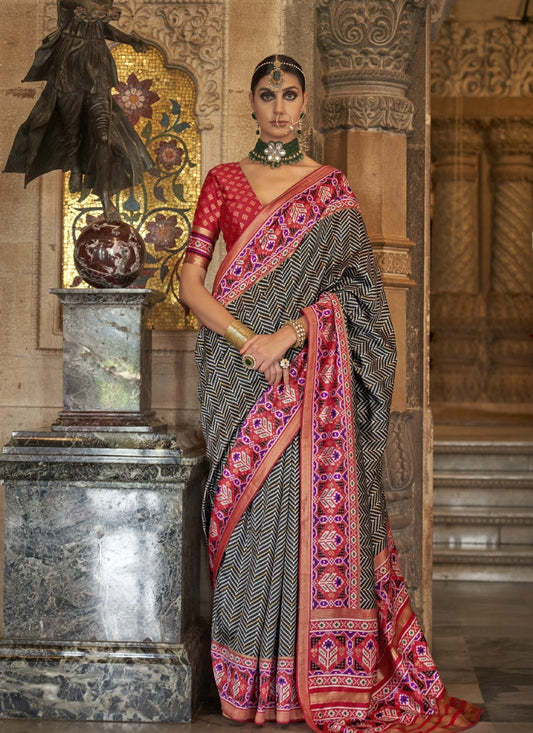 Black Banarasi Silk Saree