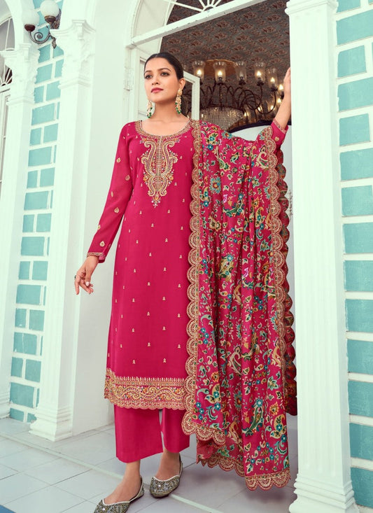 Sea Green Long Straight Cut Salwar Suit With Embroidery Work