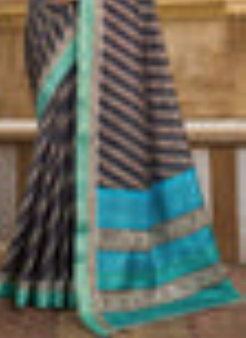 Brown Silk Heavy Work Saree