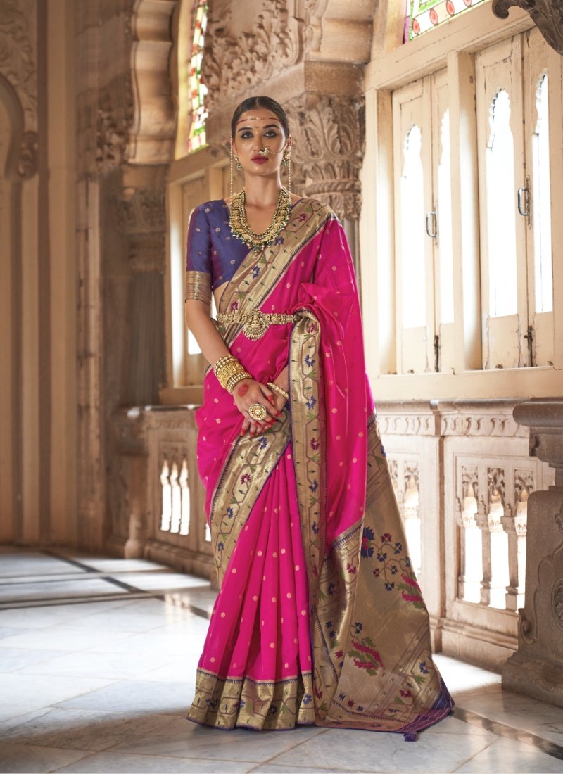 Pink Silk Paithani Saree