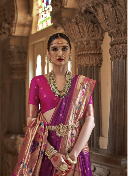 Purple Silk Paithani Saree-2