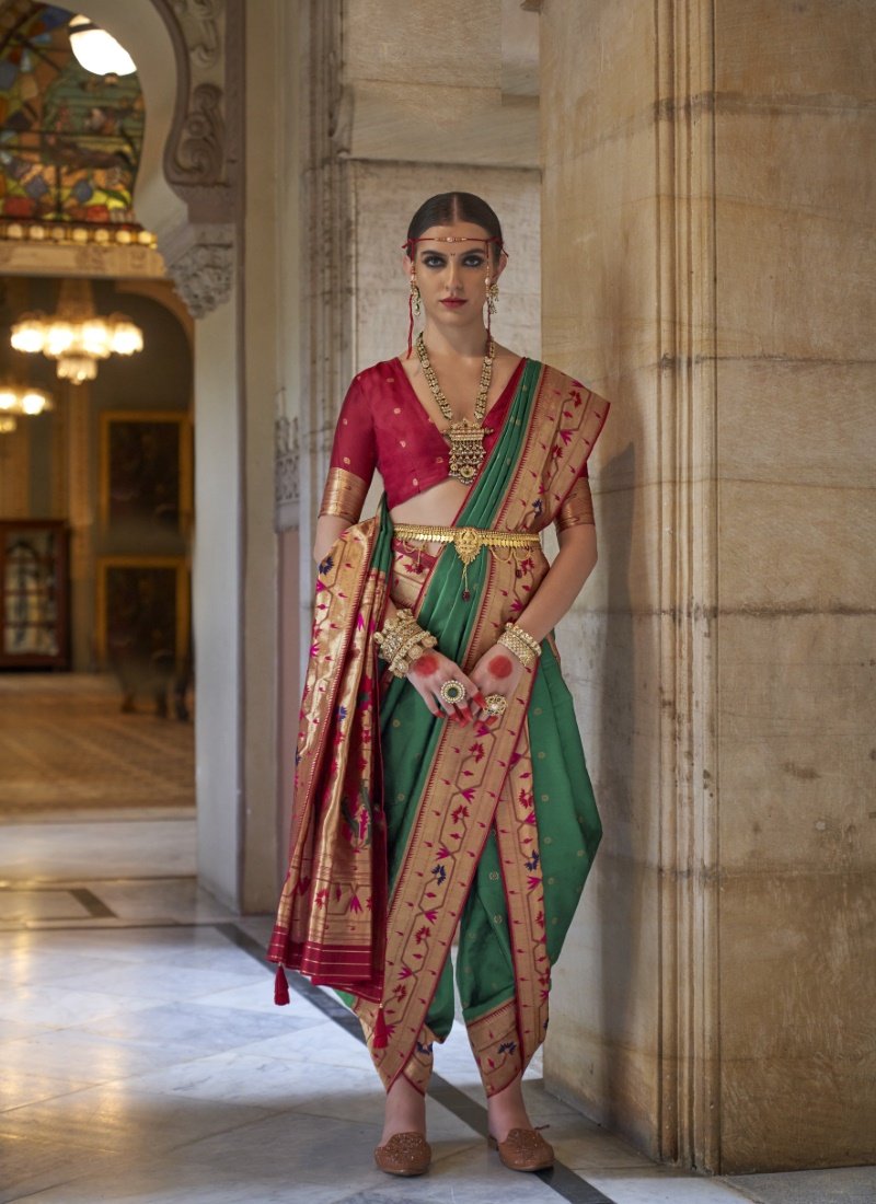 Green Silk Paithani Saree