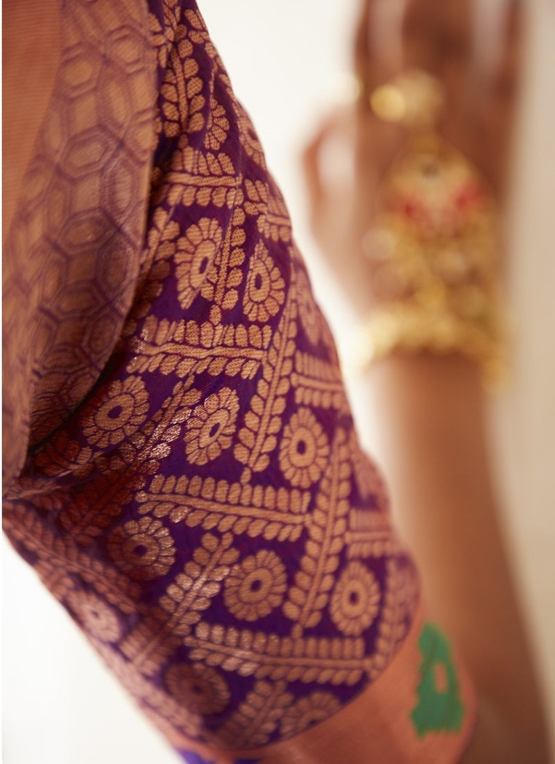 Purple Silk Paithani Saree-2