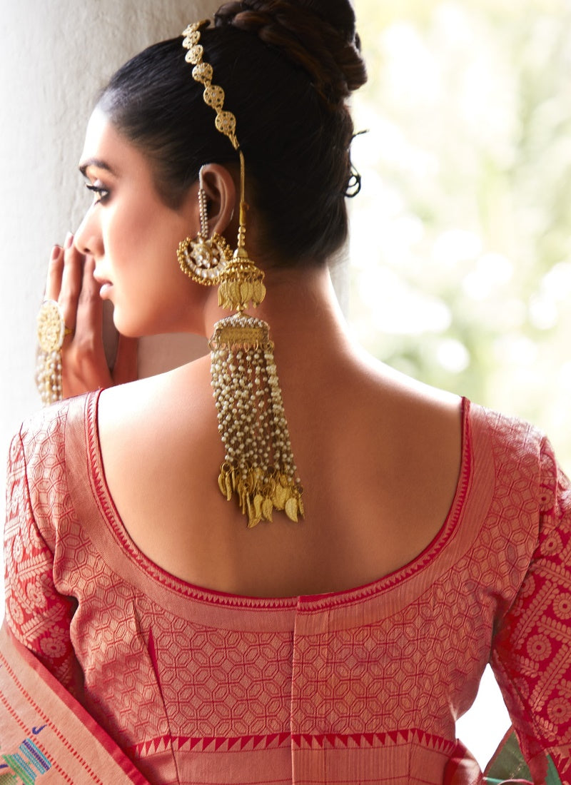 Red Silk Paithani Saree-2