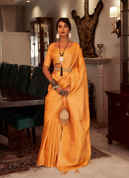 Yellow Kanchivaram Silk Saree