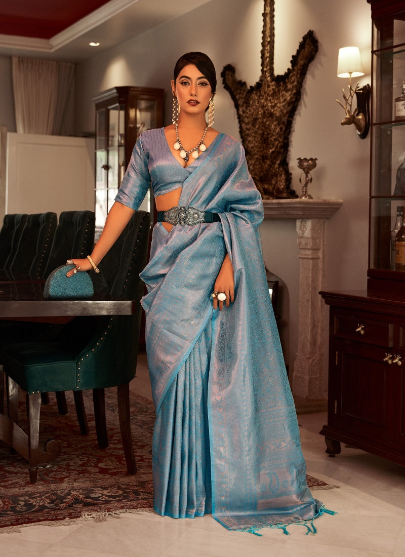 Blue Kanchivaram Silk Saree