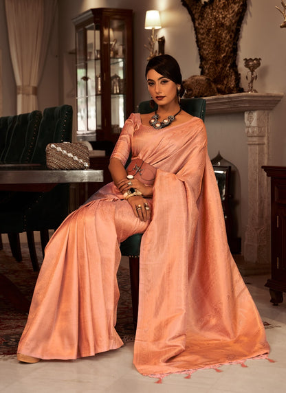 Peach Kanchivaram Silk Saree-2