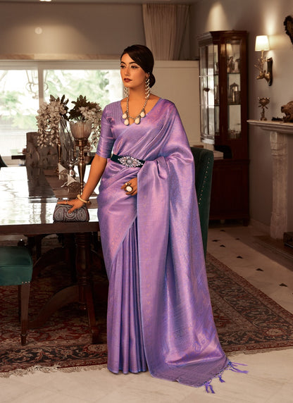 Purple Kanchivaram Silk Saree