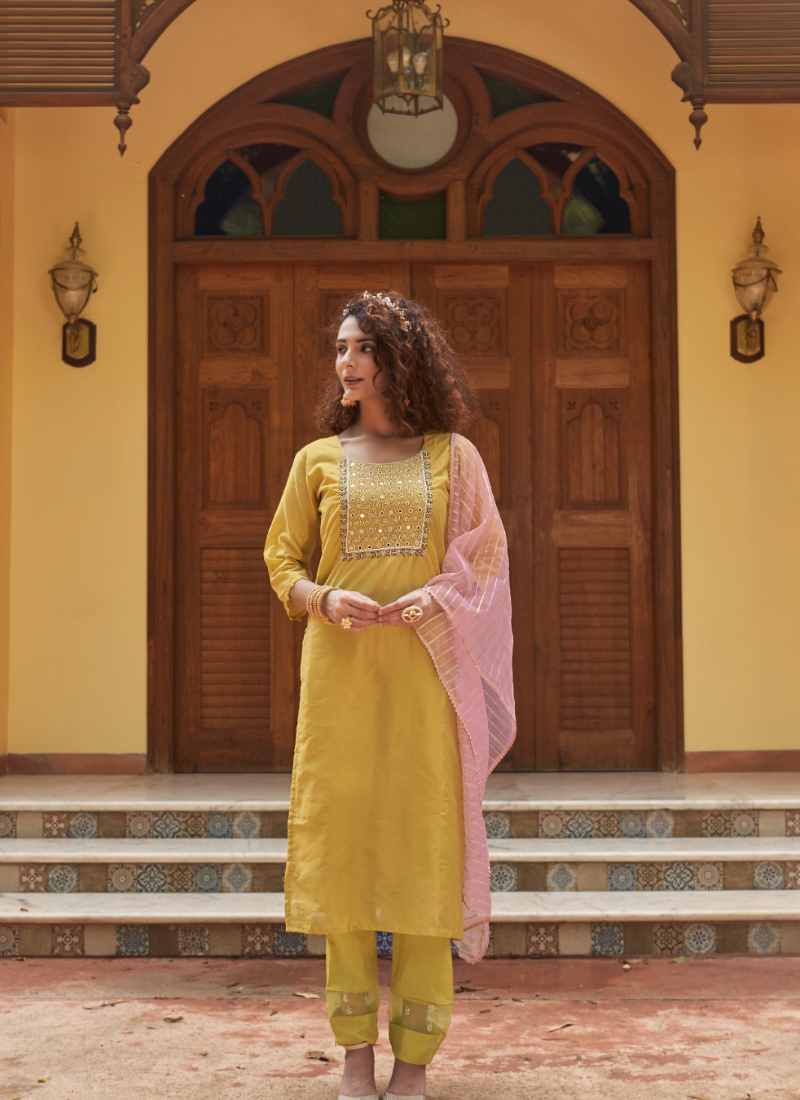 Yellow Pant Style Salwar Suit