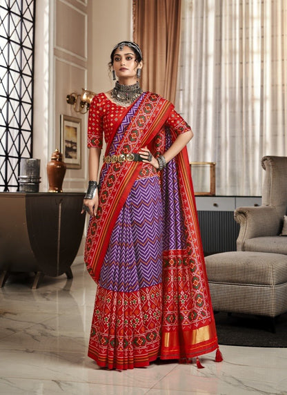 Purple Patola Saree with Lagadi Patta Pallu