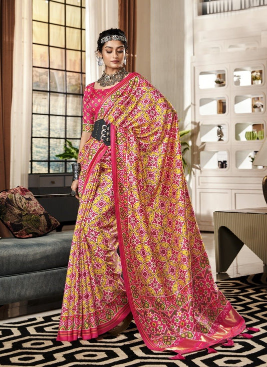 Pink Patola Saree with Lagadi Patta Pallu