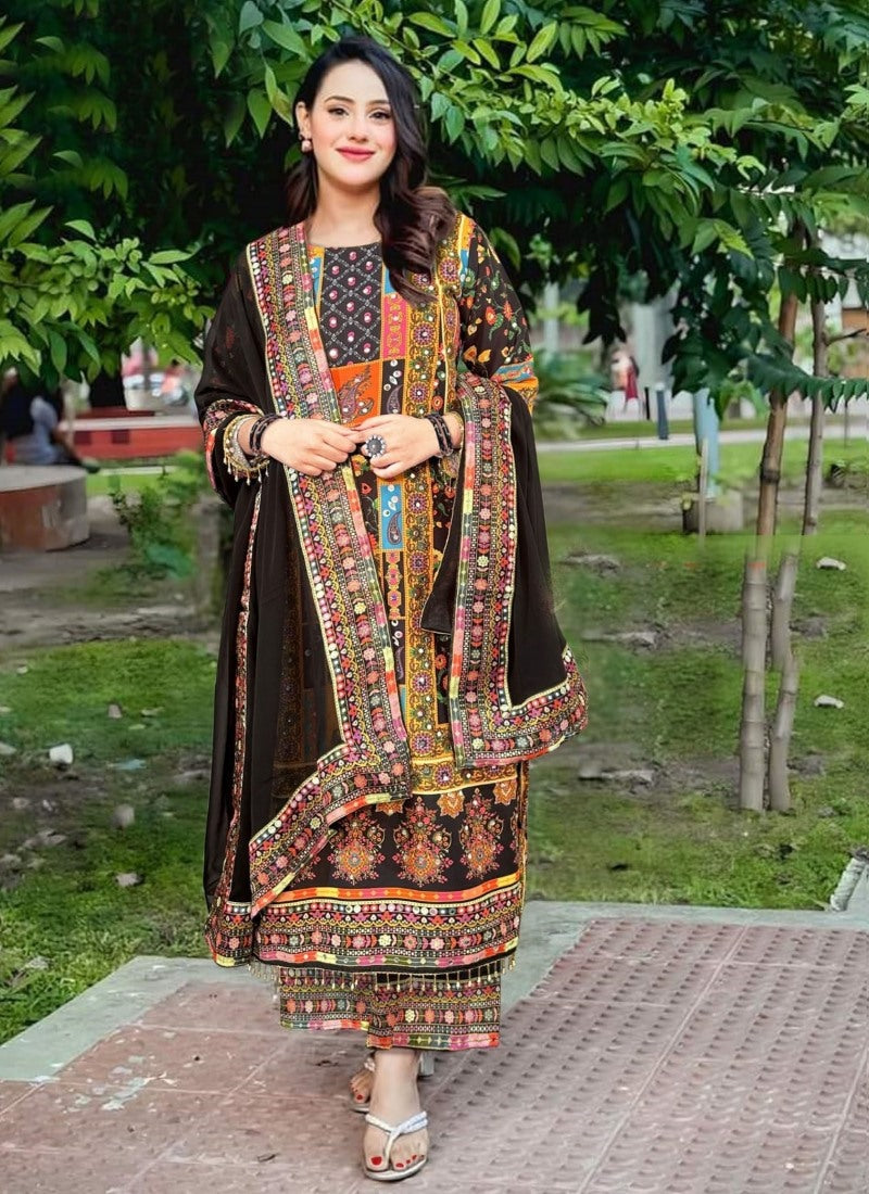 Black Palazzo Salwar Suit