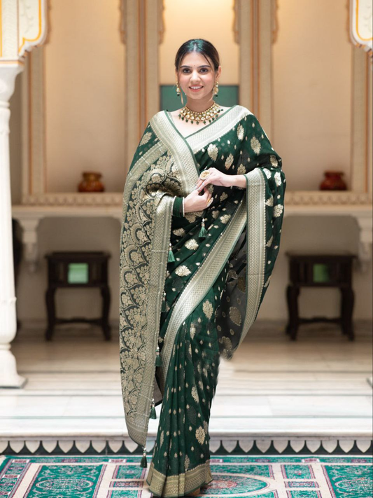 Green Banarasi Soft Silk