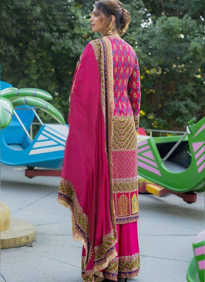 Pink Palazzo Salwar Suit