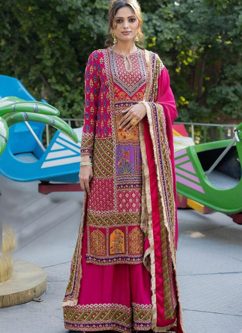 Pink Palazzo Salwar Suit