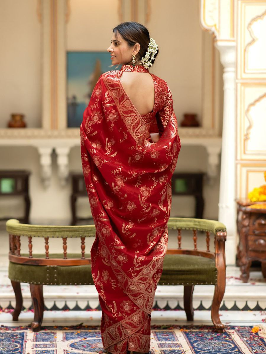 Red Banarasi Silk Saree