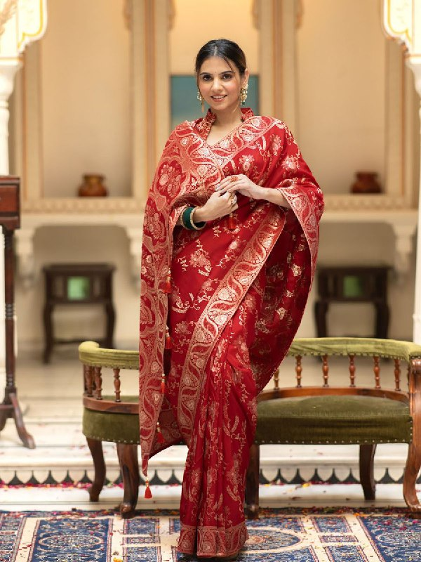 Red Banarasi Silk Saree